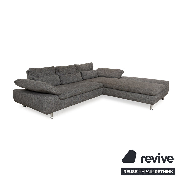 Ewald Schillig Flex Plus Stoff Ecksofa Grau Recamiere Rechts manuelle Funktion Sofa Couch