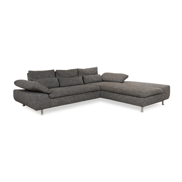 Ewald Schillig Flex Plus Stoff Ecksofa Grau Recamiere Rechts manuelle Funktion Sofa Couch