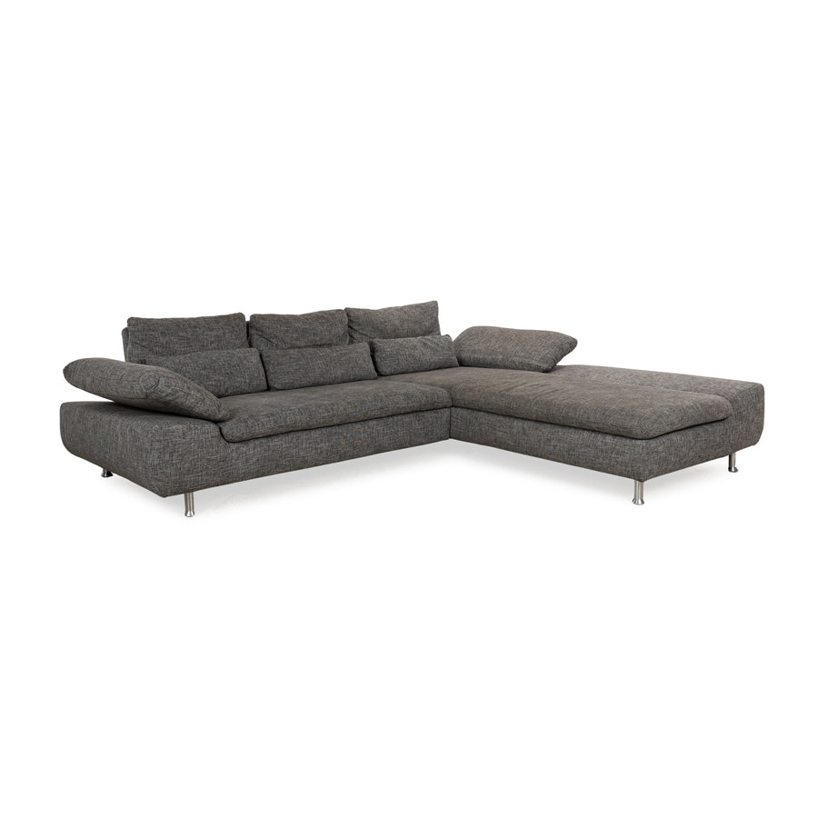 Ewald Schillig Flex Plus Stoff Ecksofa Grau Recamiere Rechts manuelle Funktion Sofa Couch