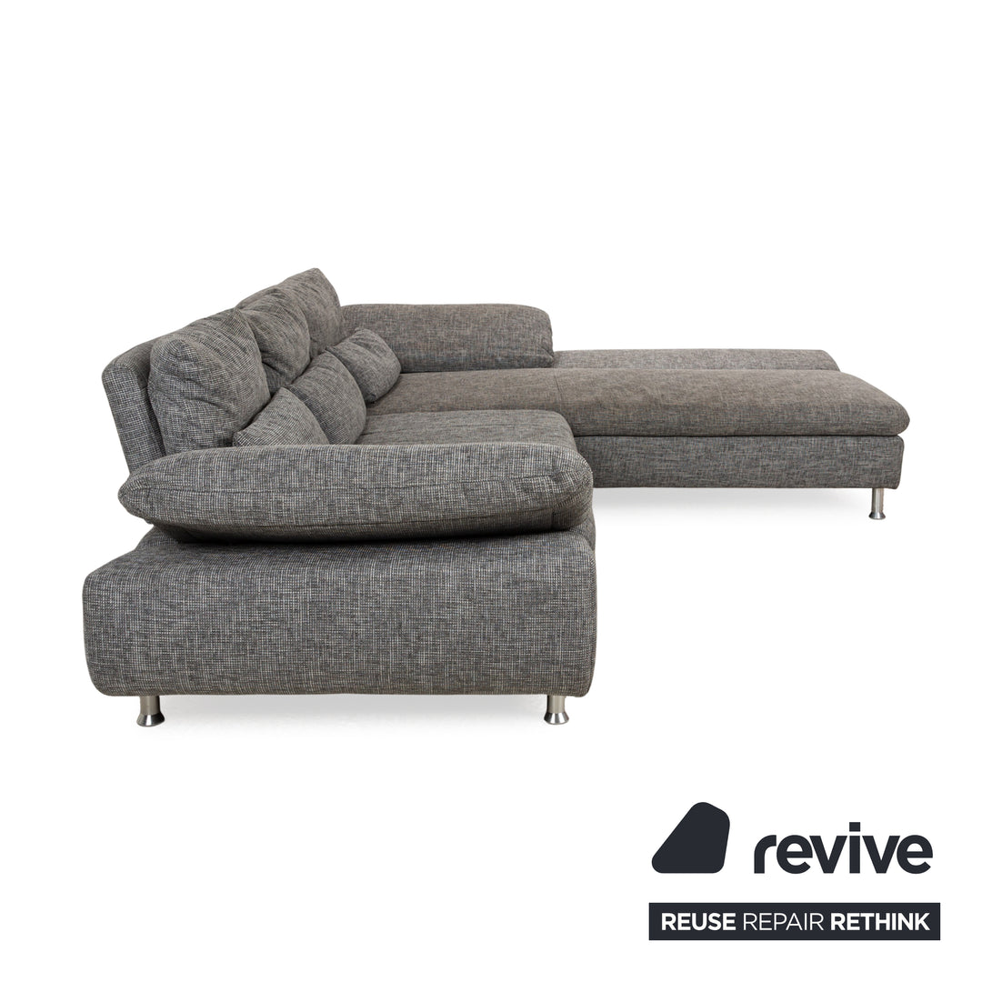 Ewald Schillig Flex Plus Stoff Ecksofa Grau Recamiere Rechts manuelle Funktion Sofa Couch