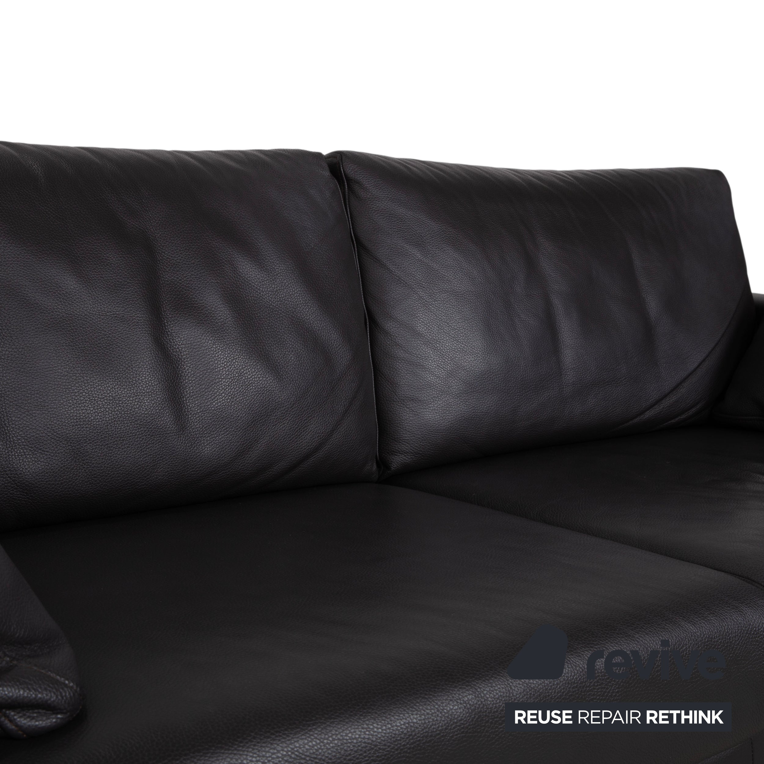 Ewald Schillig Flex Plus Zweisitzer Leder Sofa Braun Couch Federkern