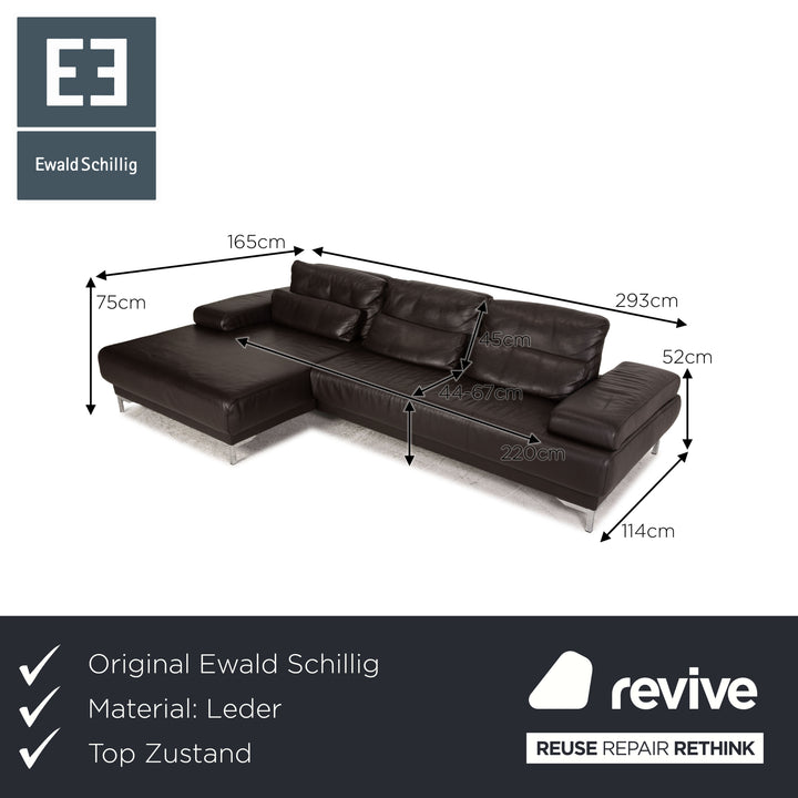 Ewald Schillig Harry Leather Corner Sofa Brown Sofa Couch Function