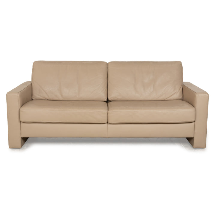 Canapé 3 places en cuir beige Ewald Schillig