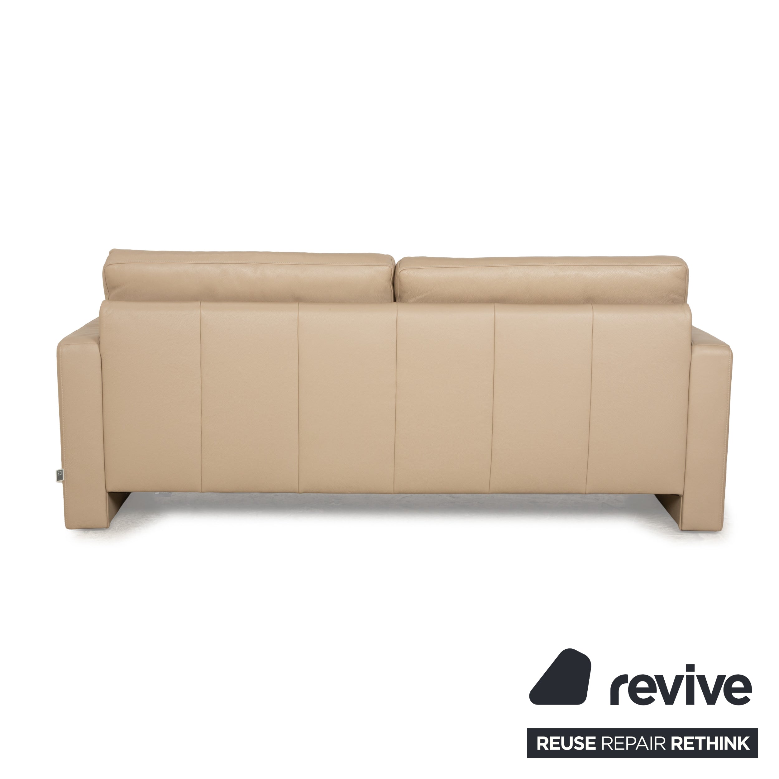 Ewald Schillig Leder Dreisitzer Beige Sofa Couch