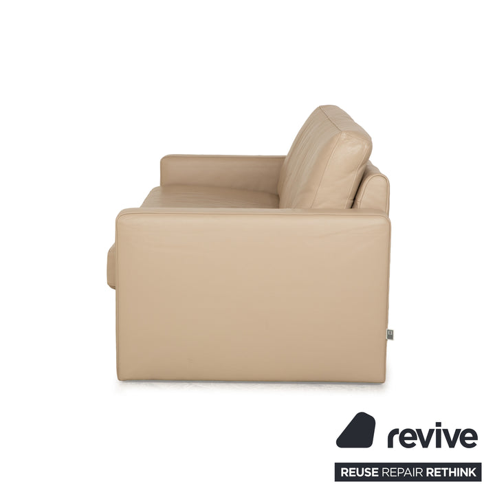 Canapé 3 places en cuir beige Ewald Schillig
