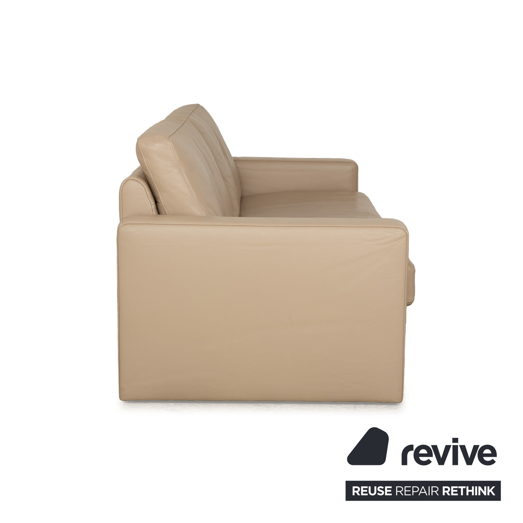 Canapé 3 places en cuir beige Ewald Schillig