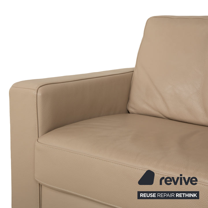 Canapé 3 places en cuir beige Ewald Schillig