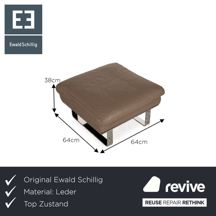 Ewald Schillig Leder Hocker Braun