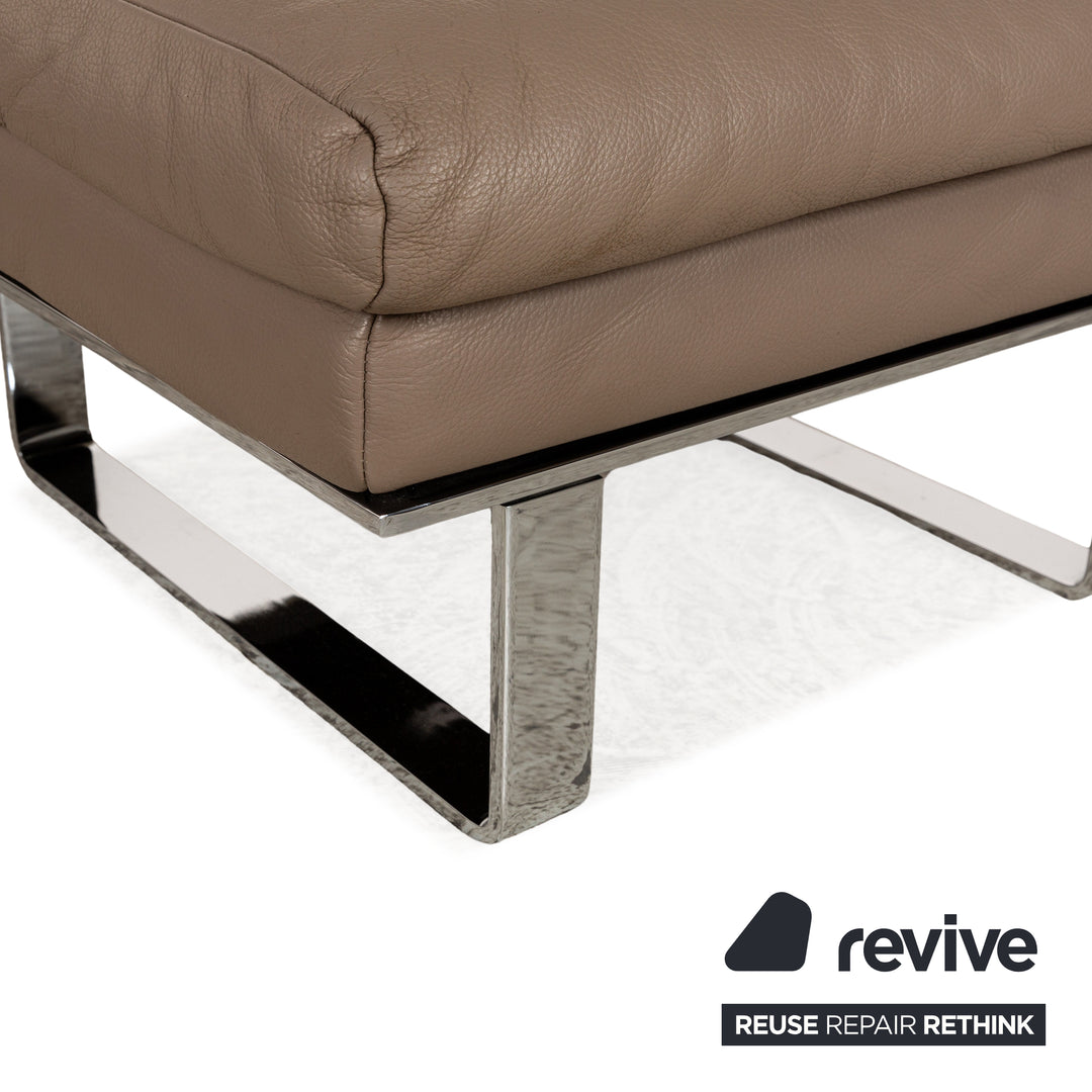 Ewald Schillig Leder Hocker Braun
