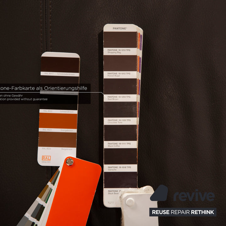Ewald Schillig Leder Hocker Braun Dunkelbraun
