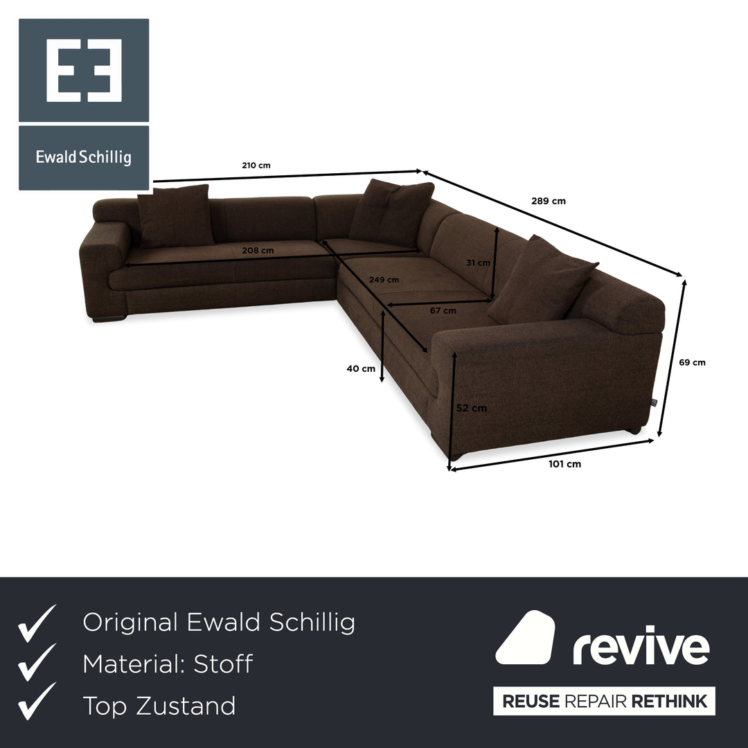 Ewald Schillig Loft Fabric Corner Sofa Grey Brown Sofa Couch