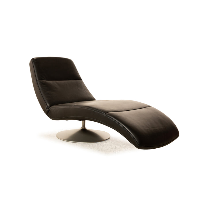 Ewald Schillig Silence Leather Lounger Black manual function relaxation lounger