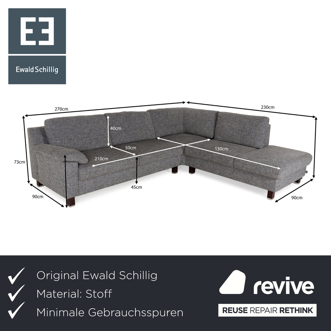 Ewald Schillig fabric corner sofa grey sofa couch