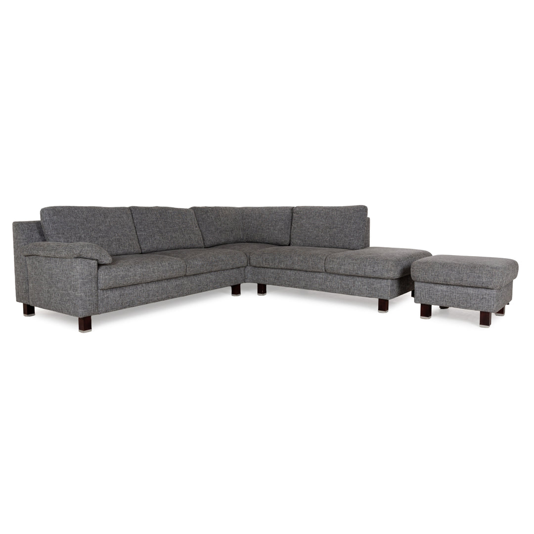 Ewald Schillig fabric sofa set grey corner sofa couch stool