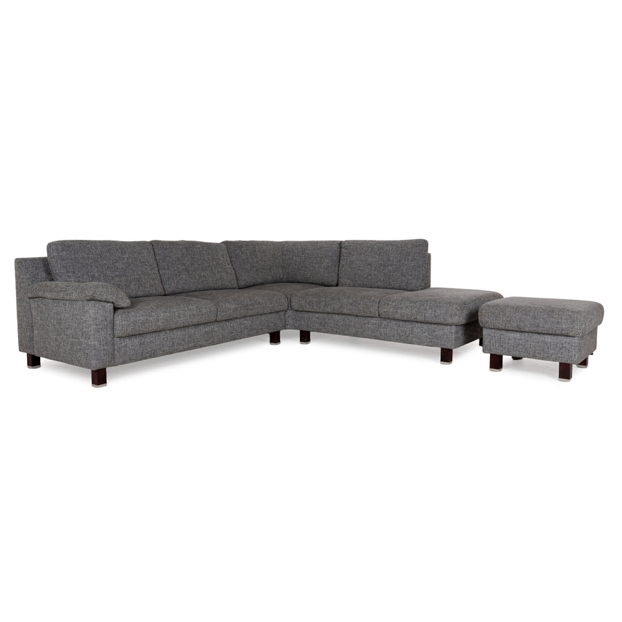 Ewald Schillig fabric sofa set grey corner sofa couch stool