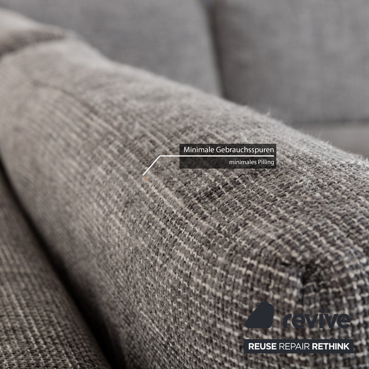 Ewald Schillig fabric sofa set grey corner sofa couch stool