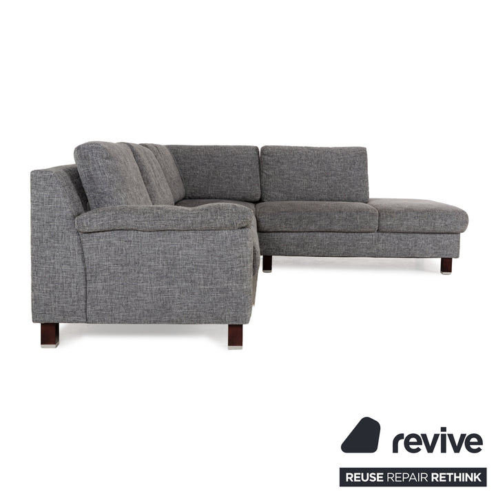 Ewald Schillig fabric sofa set grey corner sofa couch stool