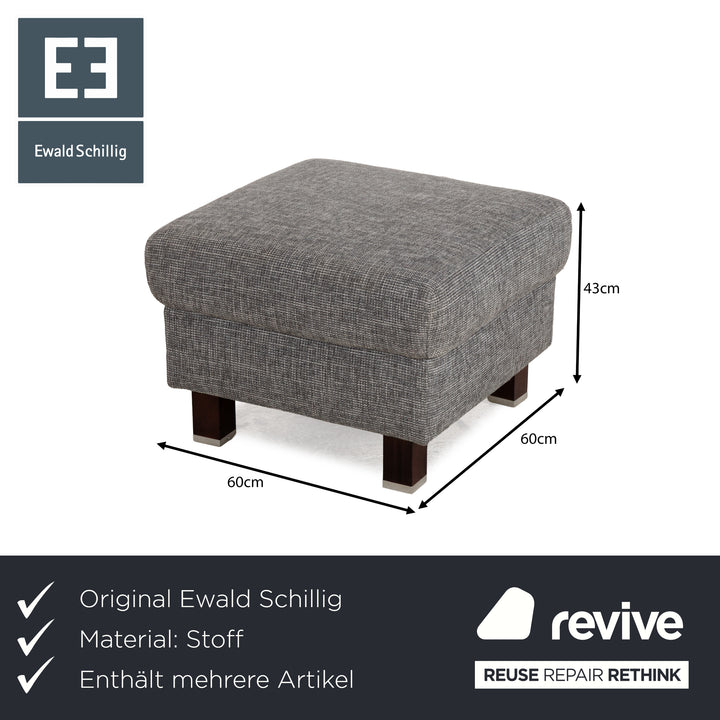 Ewald Schillig fabric sofa set grey corner sofa couch stool