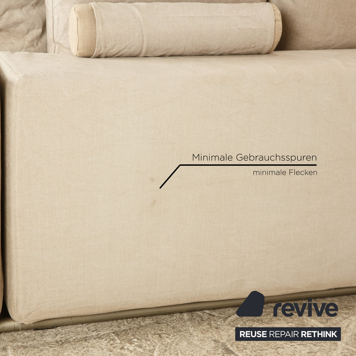 Flexform Groundpiece Fabric Corner Sofa Cream Grey Sofa Couch