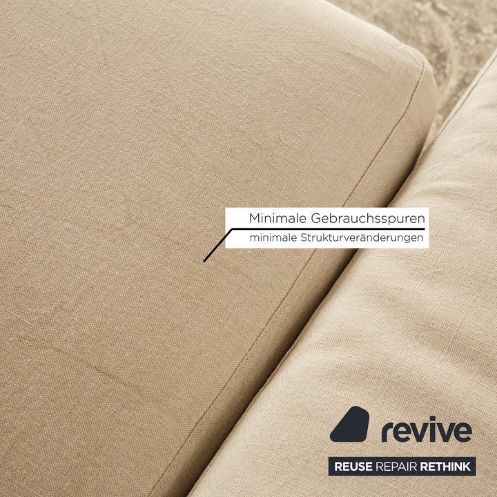 Flexform Groundpiece Fabric Corner Sofa Cream Grey Sofa Couch
