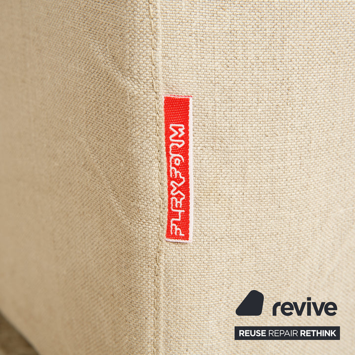 Flexform Groundpiece Fabric Corner Sofa Cream Grey Sofa Couch