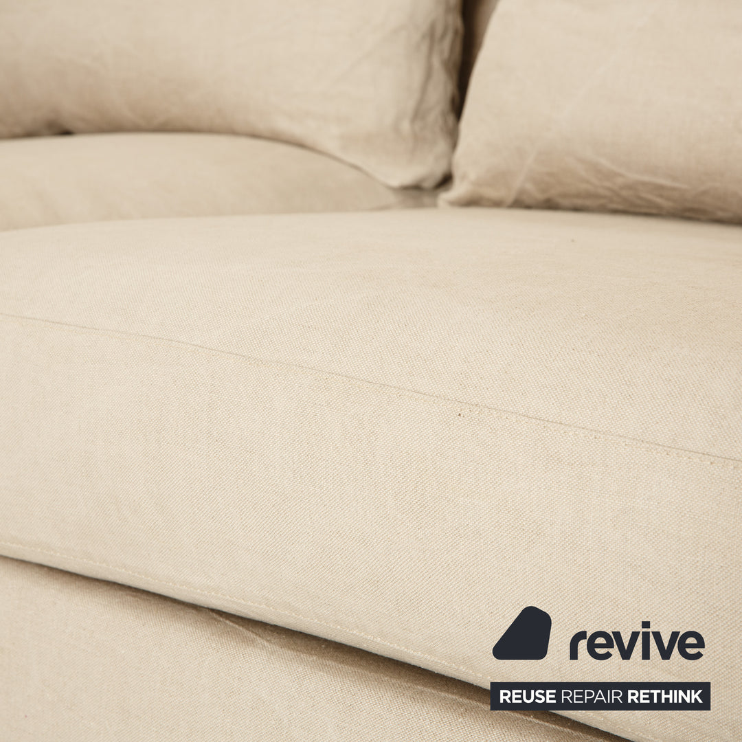Flexform Groundpiece Fabric Corner Sofa Cream Grey Sofa Couch