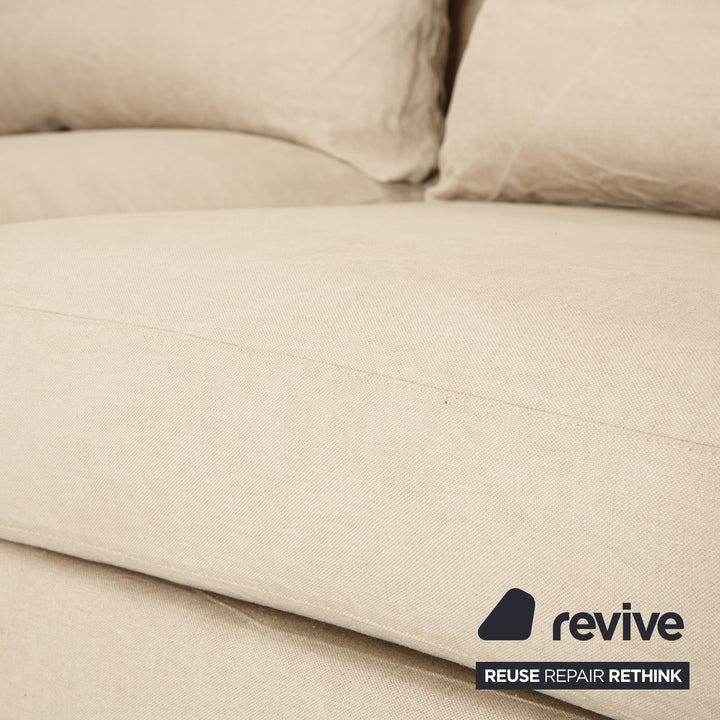 Flexform Groundpiece Fabric Corner Sofa Cream Grey Sofa Couch