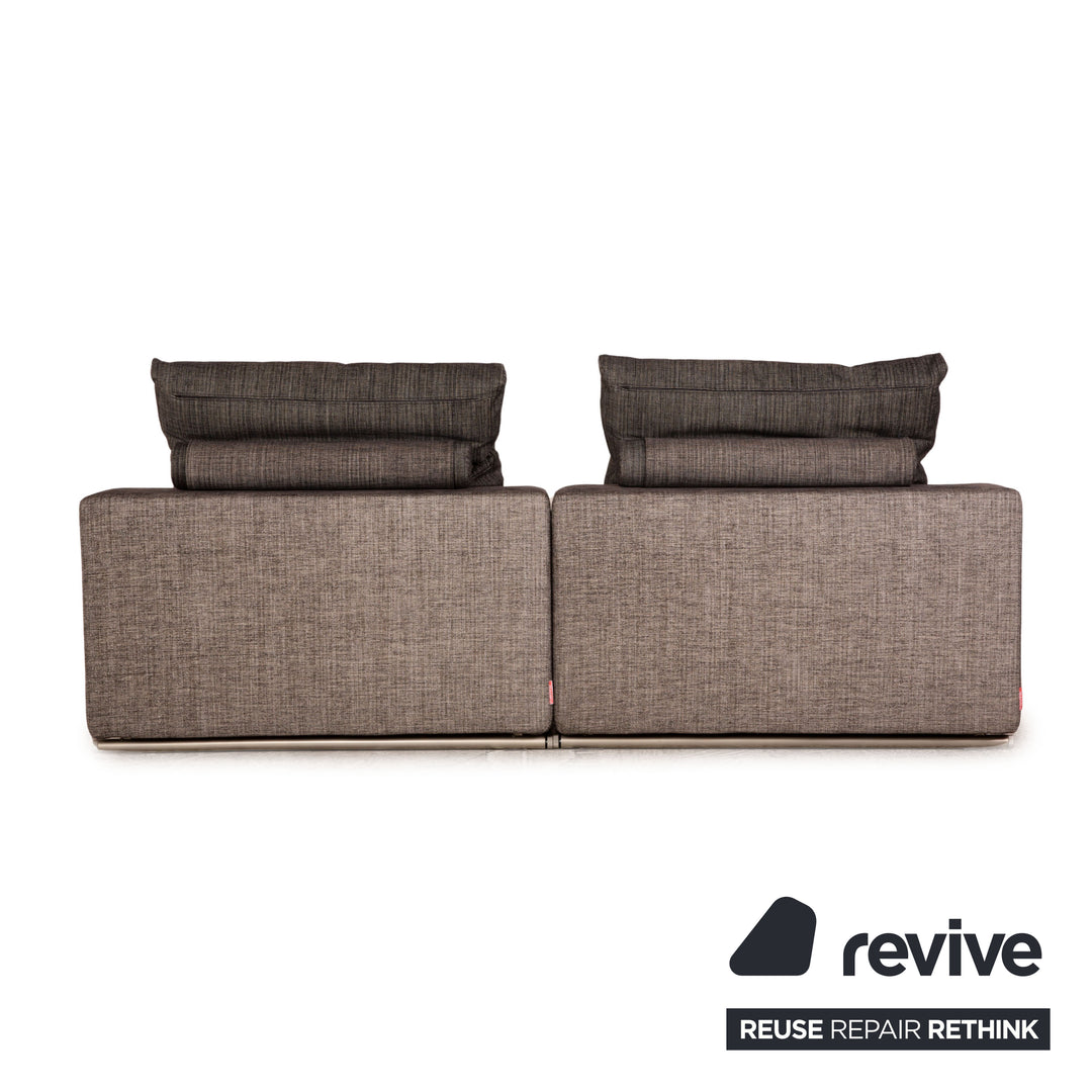 Canapé 2 places gris en tissu Flexform Groundpiece