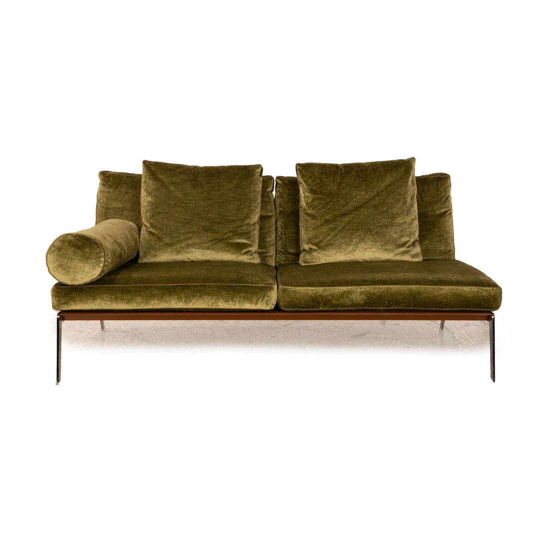 Canapé 2 places Flexform Happy en tissu vert