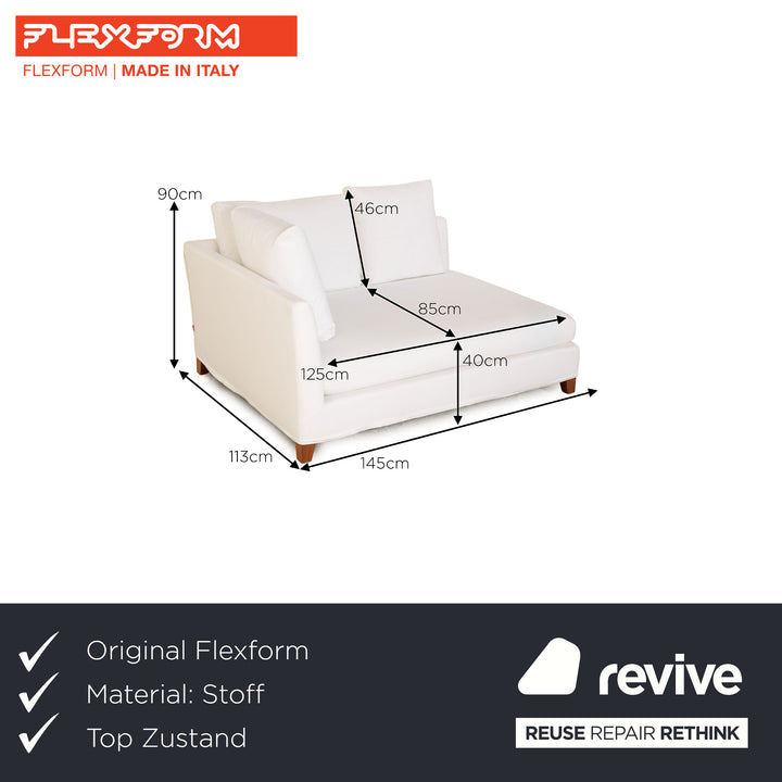 Chaise longue en tissu Flexform Victor blanc