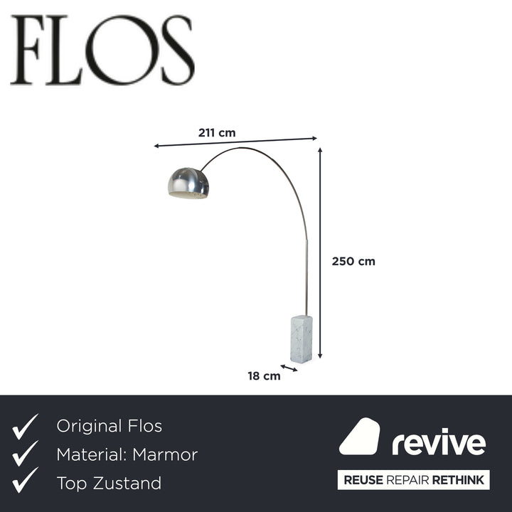 Flos Arco Marmor Stehlampe Silber