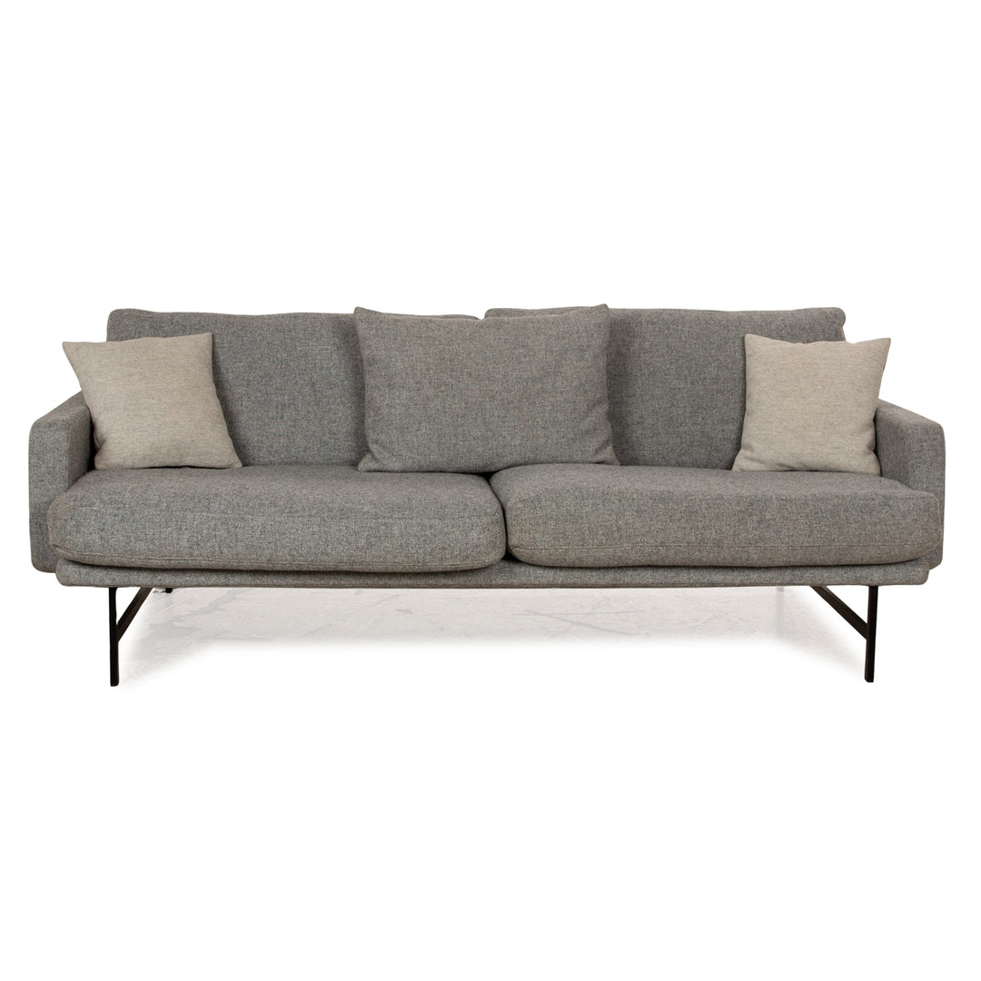Fritz Hansen Lissoni Stoff Dreisitzer Hallingdal Grau