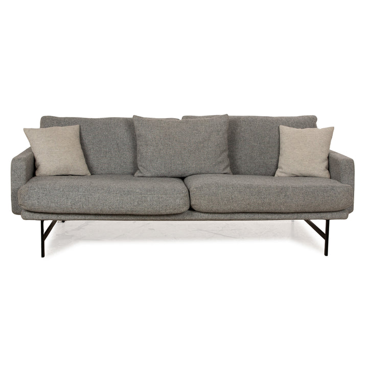 Fritz Hansen Lissoni Stoff Dreisitzer Hallingdal Grau