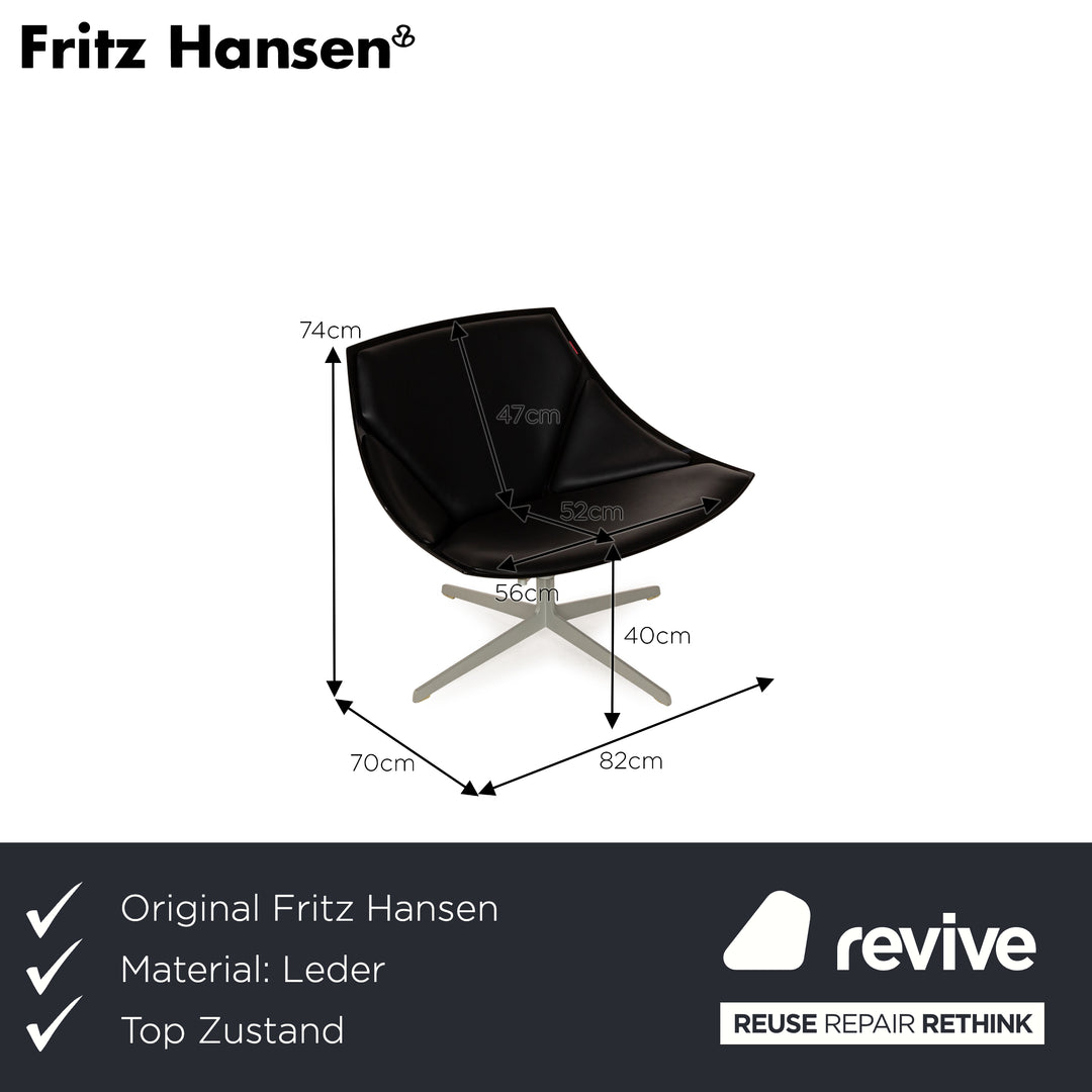 Fritz Hansen Space Leder Sessel Schwarz