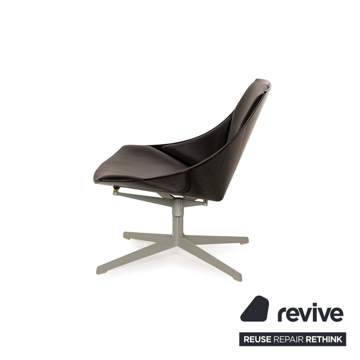 Fritz Hansen Space Leder Sessel Schwarz