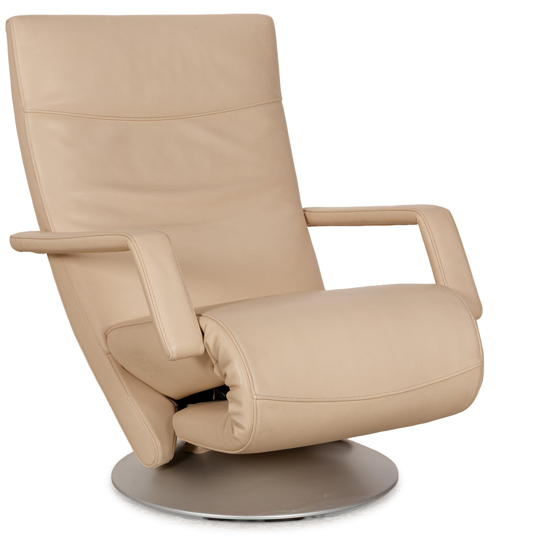 Fauteuil en cuir FSM Evolo crème