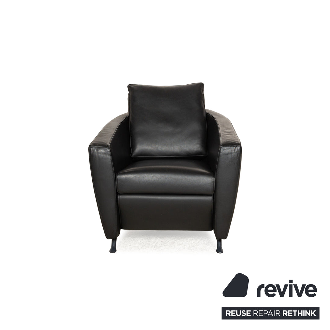 Fauteuil FSM en cuir sésame noir