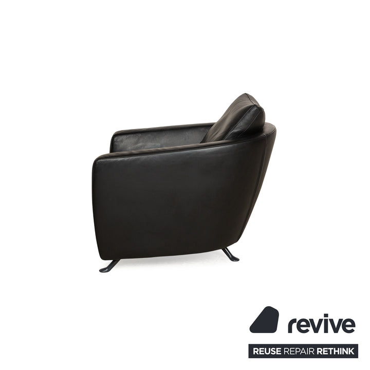 FSM Sesam Leder Sessel Schwarz manuelle Relaxfunktion