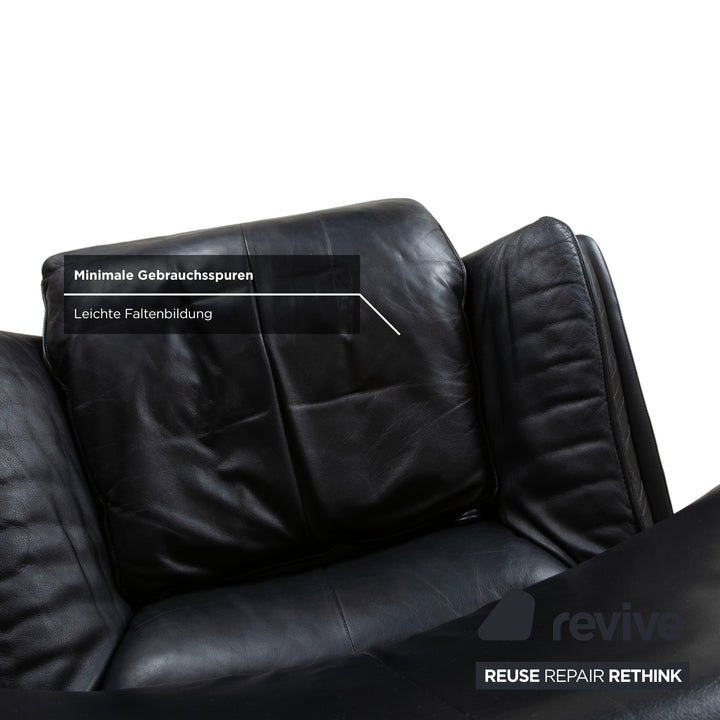 FSM Unus Leder Sessel Schwarz manuelle Relaxfunktion