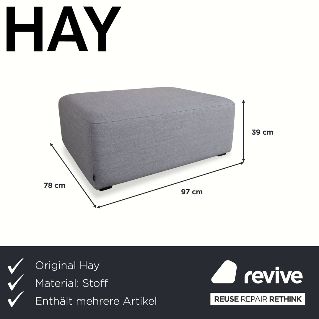 Canapé d'angle en tissu HAY Mags, pouf, gris