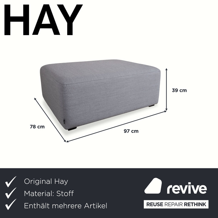 Canapé d'angle en tissu HAY Mags, pouf, gris