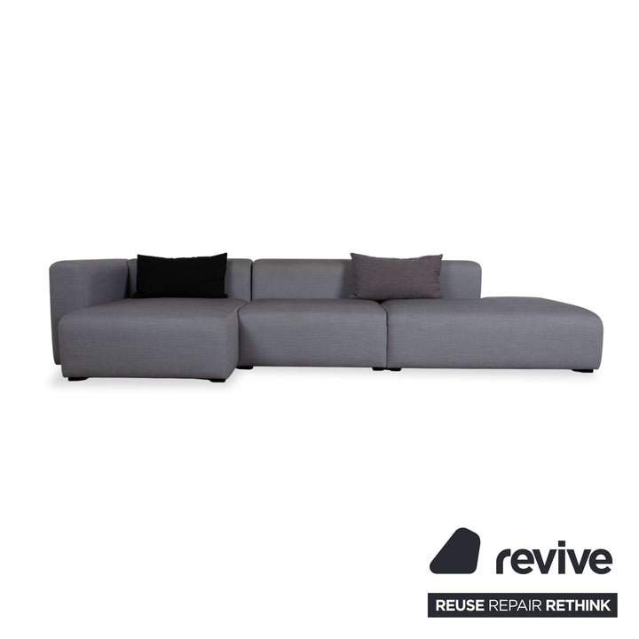Canapé d'angle en tissu HAY Mags, pouf, gris