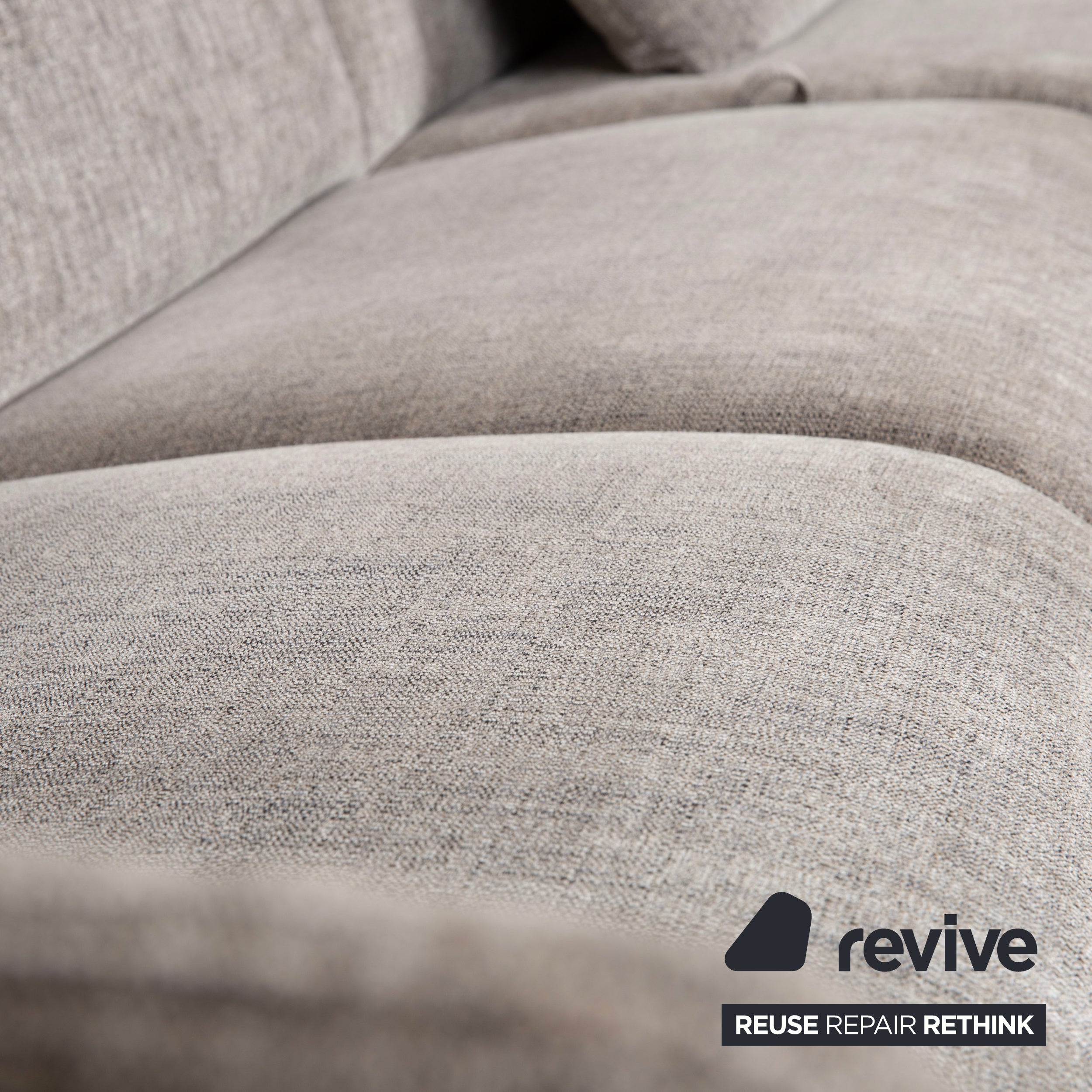 Himolla 1065.85 Stoff Ecksofa Grau meliert manuelle Funktion Couch Recamiere Rechts