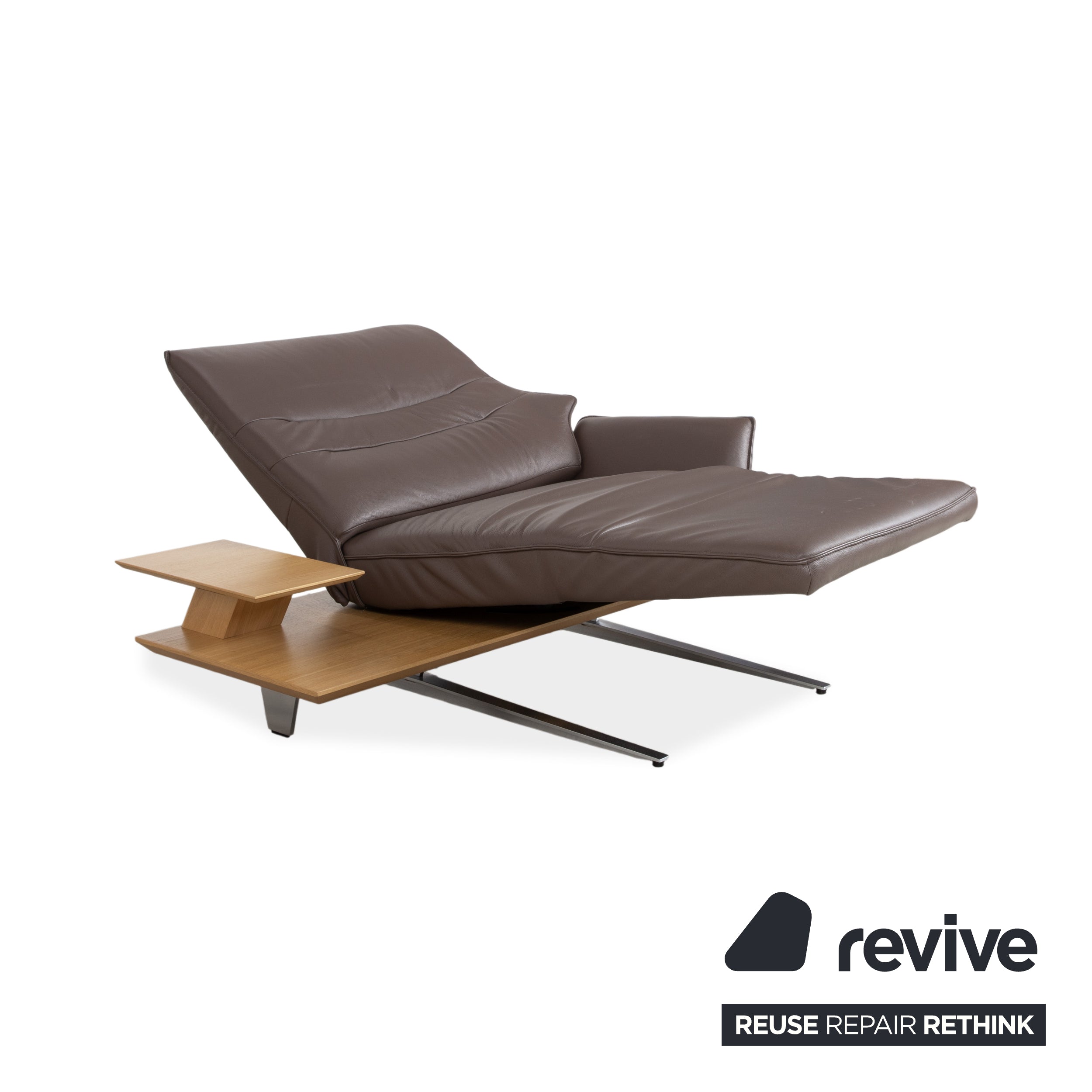 Himolla 4905 Leder Holz Metall Liege Tisch Braun elektrische Funktion