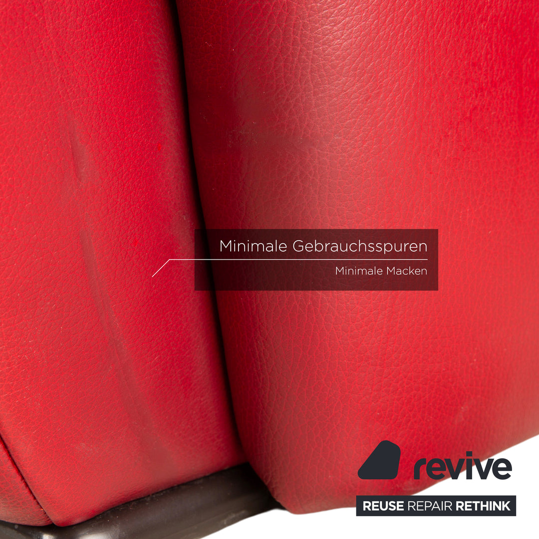 Himolla 8343 Leder Ecksofa Rot Sofa Couch