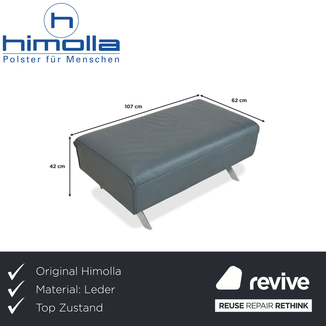 Himolla Biella Leather Stool Blue Grey