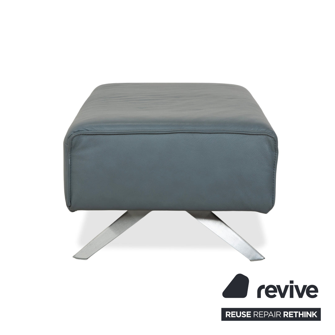 Himolla Biella Leather Stool Blue Grey