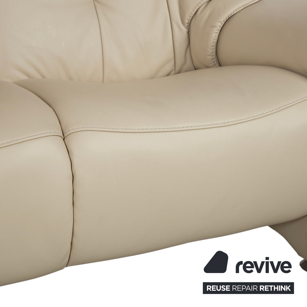 Himolla Cumuly 4215 Three-Seater Leather Sofa Cream Beige Couch