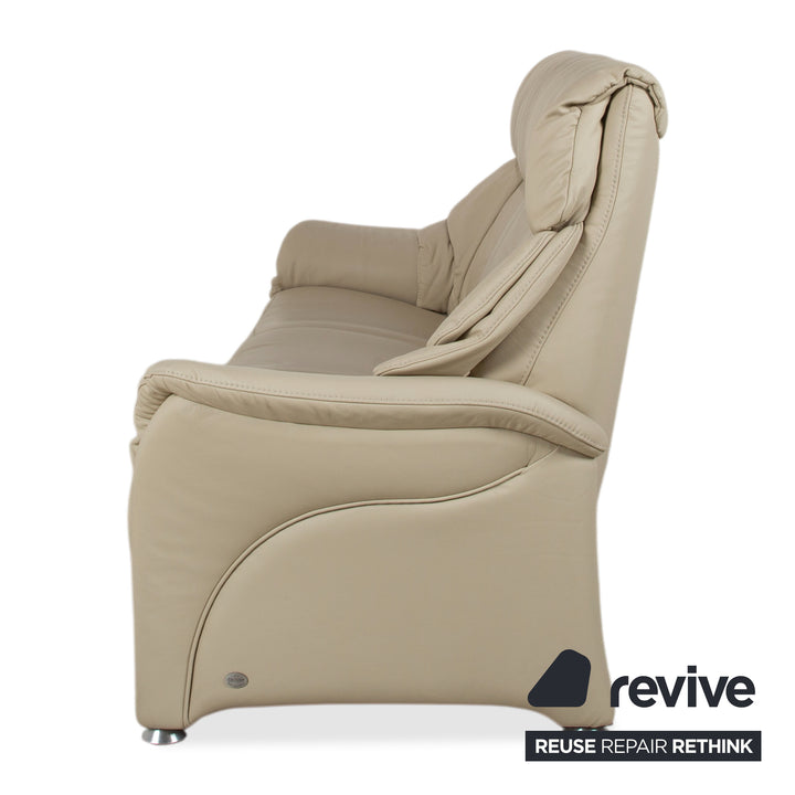 Himolla Cumuly 4215 Three-Seater Leather Sofa Cream Beige Couch