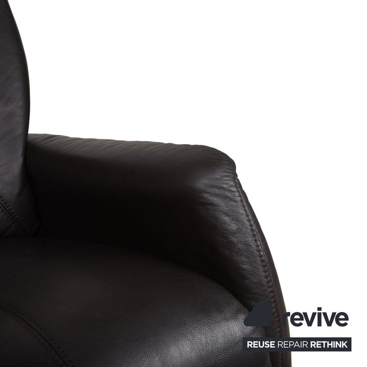 Himolla Cumuly Leather Armchair Anthracite Grey Manual Reclining Function